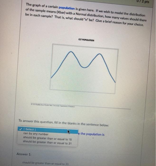 Solved The Graph Of A Certain Population Is Given Here If Chegg