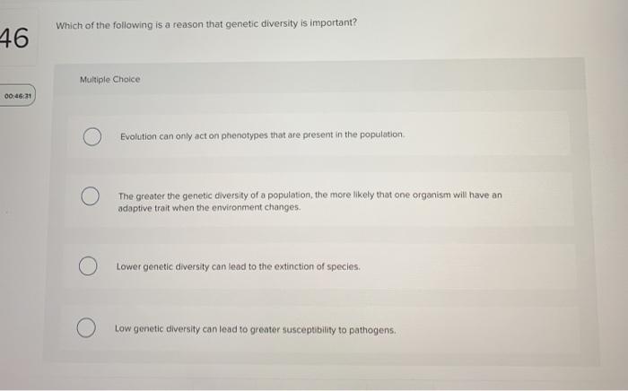 Solved Which of the following is a reason that genetic | Chegg.com