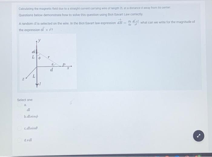 Solved Calculating the magnetic field due to a straight | Chegg.com