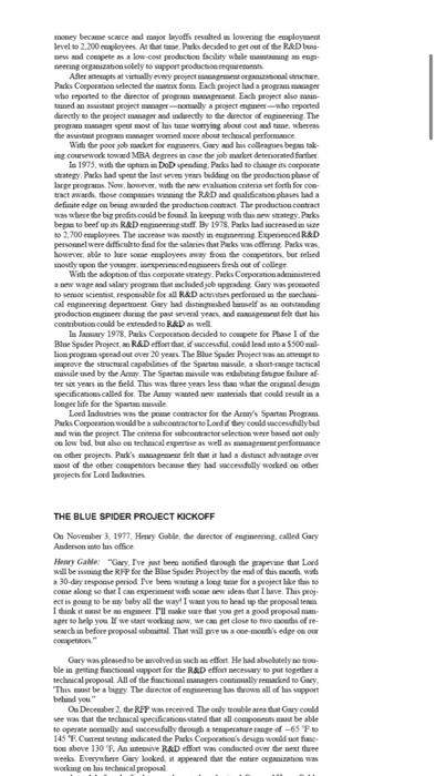 the blue spider project case study answers