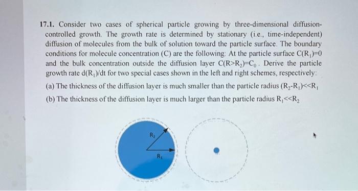 Solved 17.1. Consider Two Cases Of Spherical Particle | Chegg.com