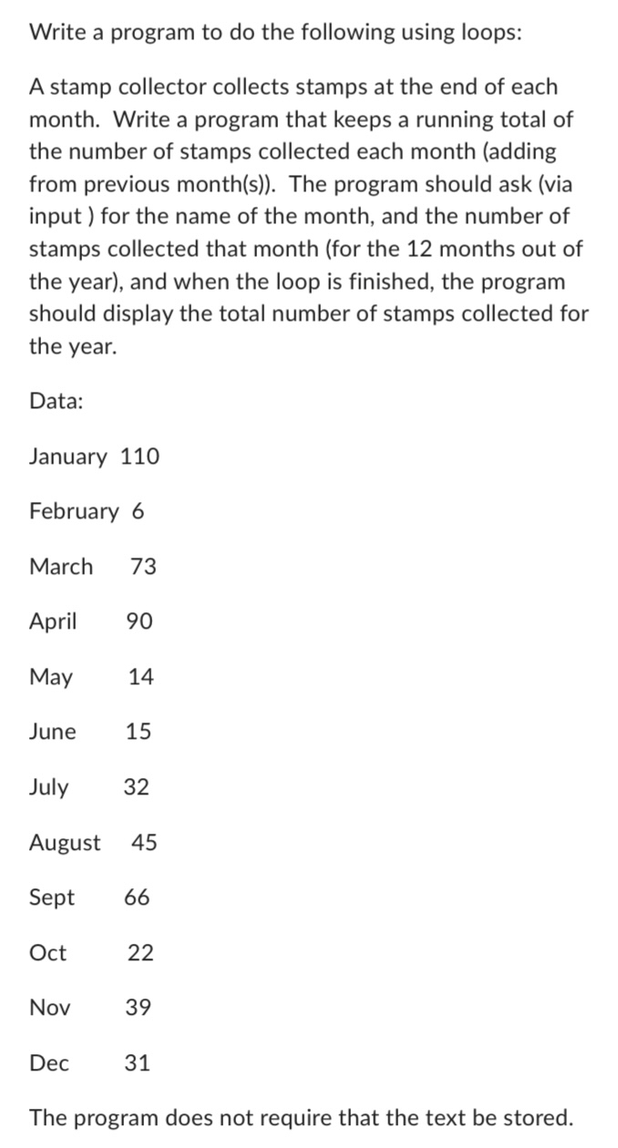 Solved Write a program to do the following using loops:A | Chegg.com