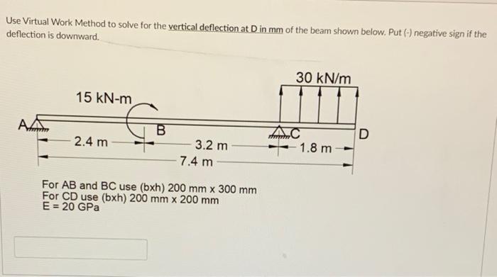 Solved Use Virtual Work Method to solve for the vertical | Chegg.com