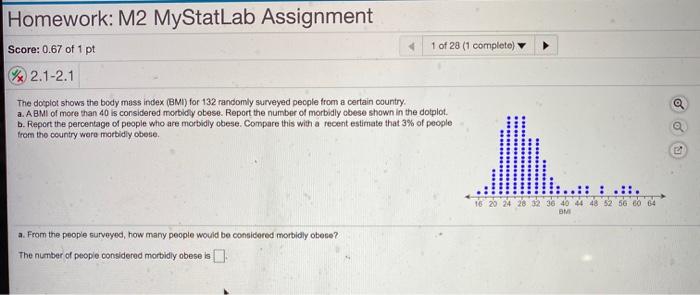 Solved Homework: M2 MyStatLab Assignment Score: 0.67 of 1 pt | Chegg.com