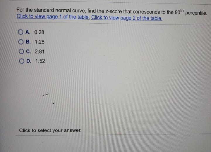 Solved For the standard normal curve, find the Z-score that | Chegg.com