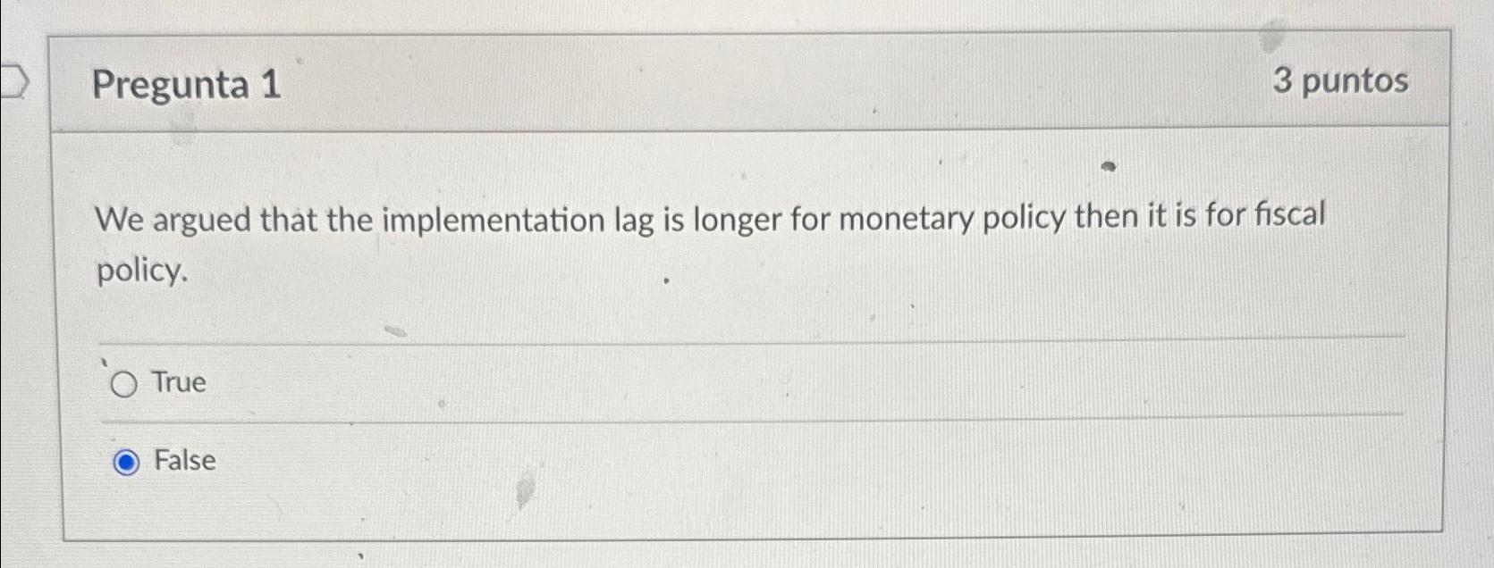Solved Pregunta 13 ﻿puntosWe argued that the implementation | Chegg.com