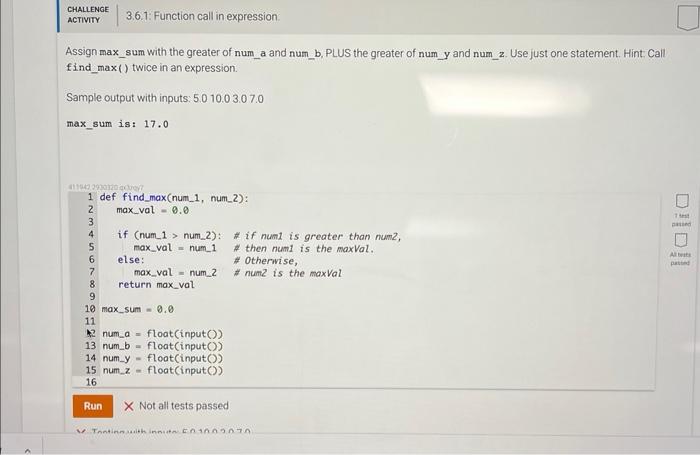 Solved Assign max_sum with the greater of num_a and | Chegg.com