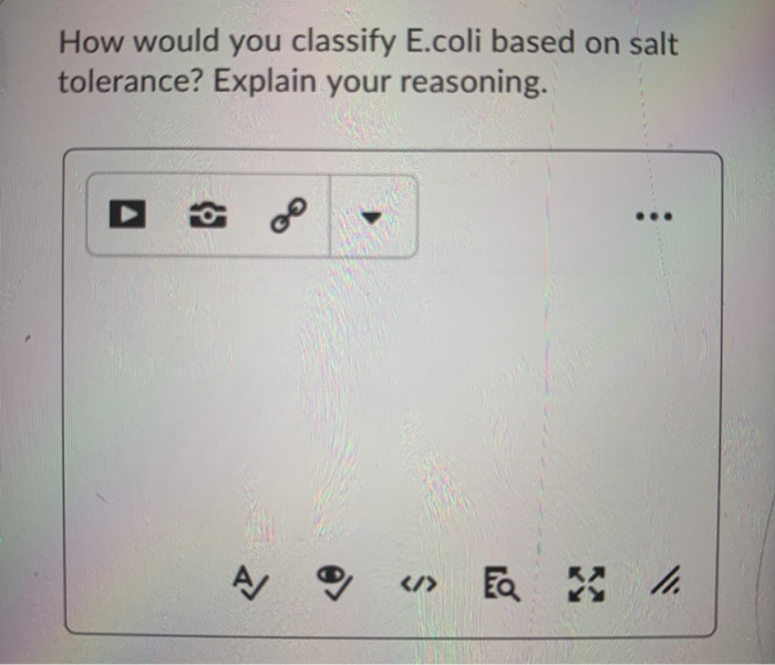 Solved How would you classify E.coli based on salt | Chegg.com