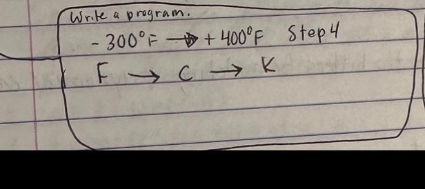 Solved Write a program that converts from C to F and kelvin | Chegg.com