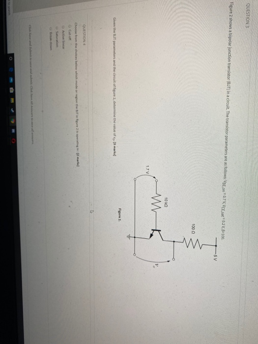 Solved QUESTION 3 Figure 2 shows a bipolar junction | Chegg.com