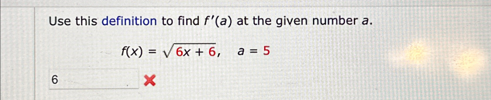 Solved Use this definition to find f'(a) ﻿at the given | Chegg.com