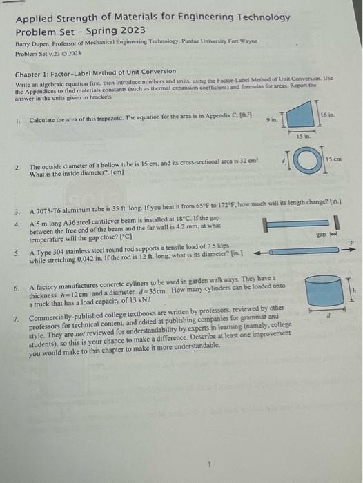 Solved Applied Strength Of Materials For Engineering | Chegg.com