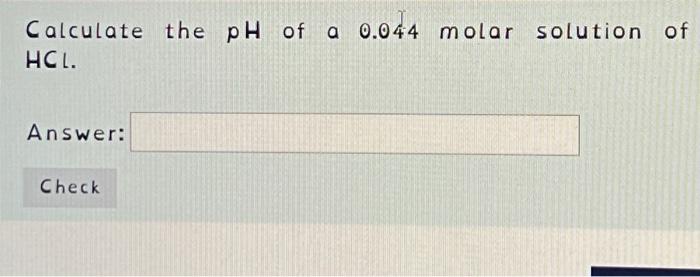 what is the ph value of 0.001 molar hcl solution