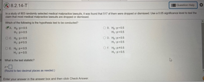 Solved In a study of 803 randomly selected medical