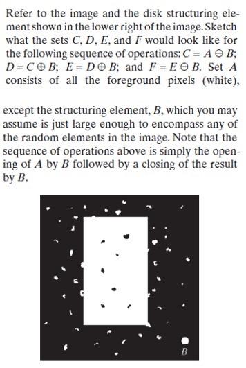 Solved Refer To The Image And The Disk Structuring Ele- Ment | Chegg.com