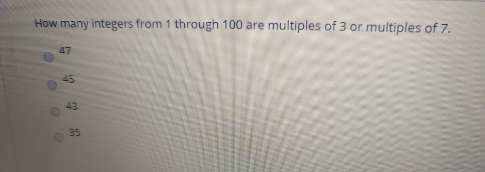 Solved How many integers from 1 through 100 are multiples of | Chegg.com