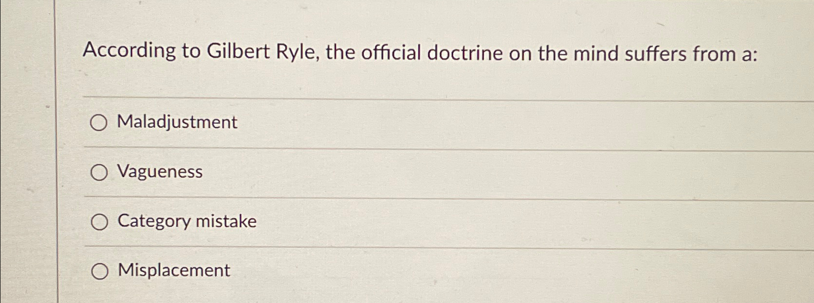 Solved According to Gilbert Ryle, the official doctrine on | Chegg.com