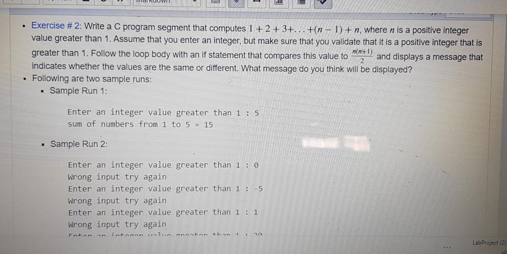 Solved • Exercise # 2: Write a C program segment that | Chegg.com