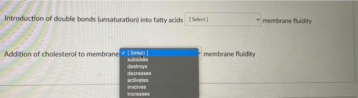 Solved The effects of lipid composition on membrane fluidity | Chegg.com