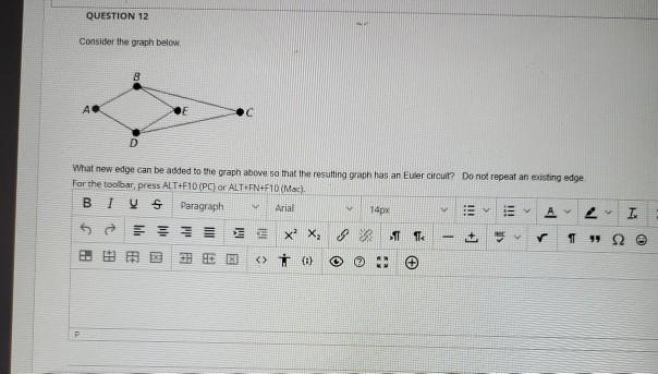 Solved QUESTION 12 Consider the graph below 8 AO OF C D What | Chegg.com
