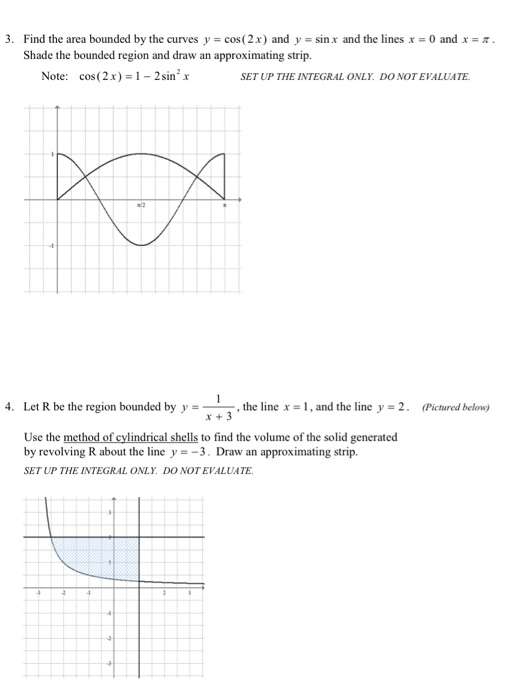 Solved 3. Find the area bounded by the curves y = cos(2x) | Chegg.com