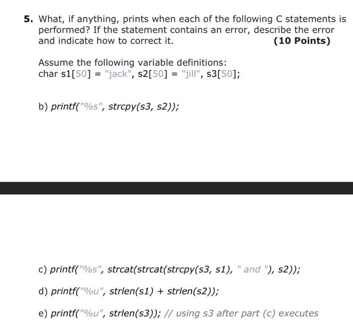 Solved 5. What, if anything, prints when each of the | Chegg.com