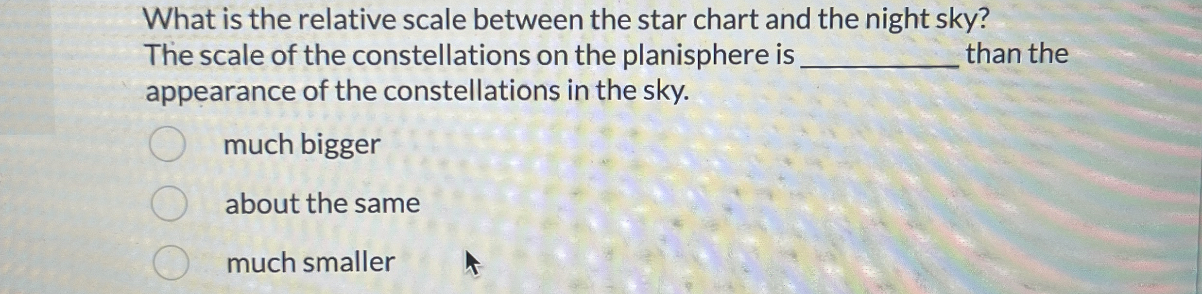 Solved What is the relative scale between the star chart and | Chegg.com