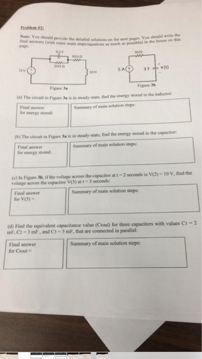 Solved Problem Note: You should provide the Finalwers (with | Chegg.com