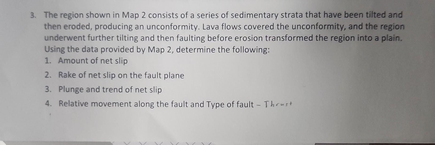 Solved 3. The region shown in Map 2 consists of a series of | Chegg.com