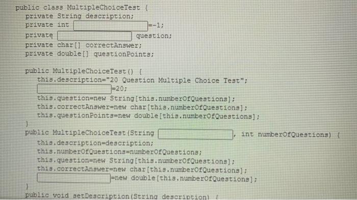 Solved Multiple Choice Test -description: String | Chegg.com