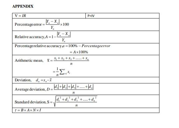 Solved i. The result of the measurement as shown in Table 1 | Chegg.com