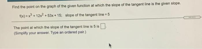 Solved Find the point on the graph of the given function at | Chegg.com