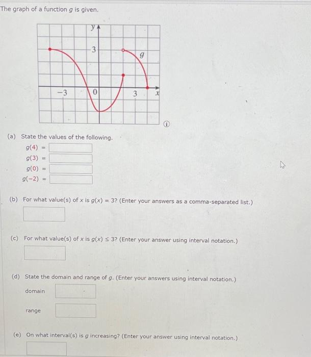 Solved The graph of a function g is given. 3 -3 0 3 (a) | Chegg.com