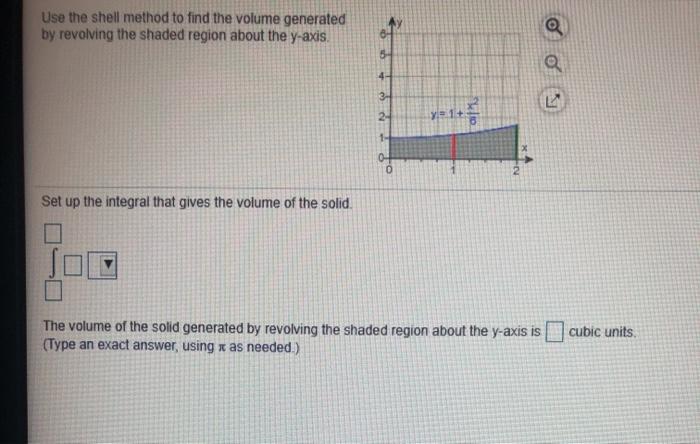 Solved Use the shell method to find the volume generated by | Chegg.com