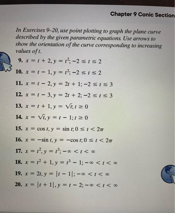 Solved Chapter 9 Conic Section In Exercises 9–20, Use Point | Chegg.com