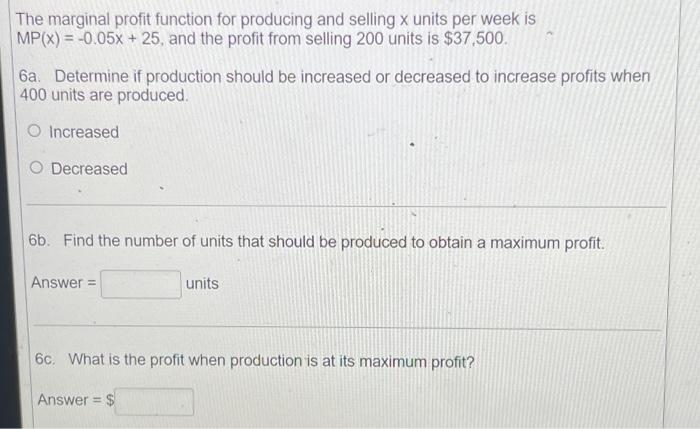 Solved The marginal profit function for producing and | Chegg.com