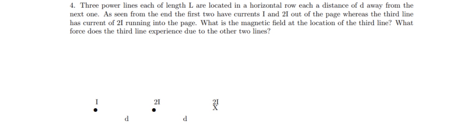 Math Homework Line Length Solved Three power lines each of length L are located in a | Chegg.com