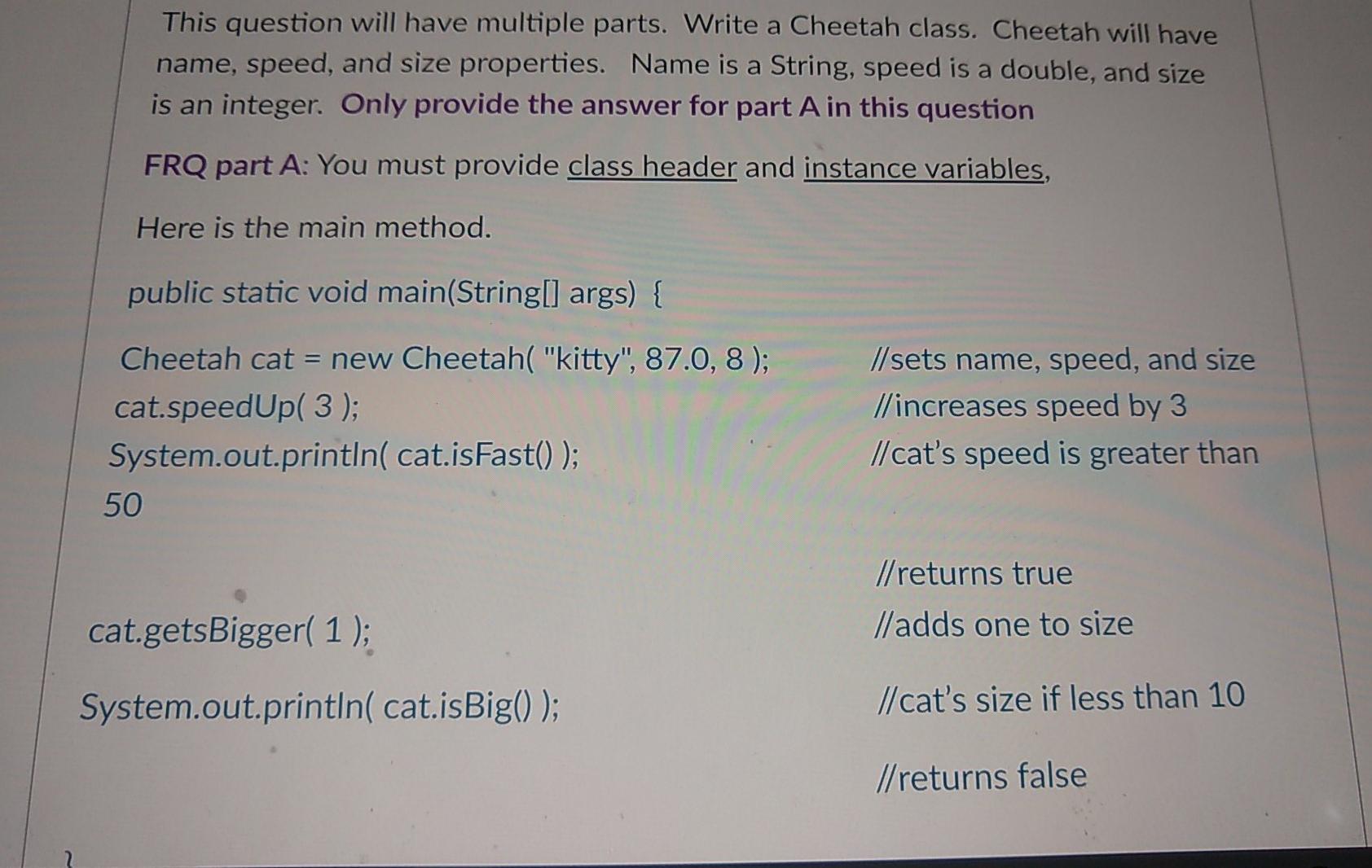 Solved This question will have multiple parts. Write a | Chegg.com