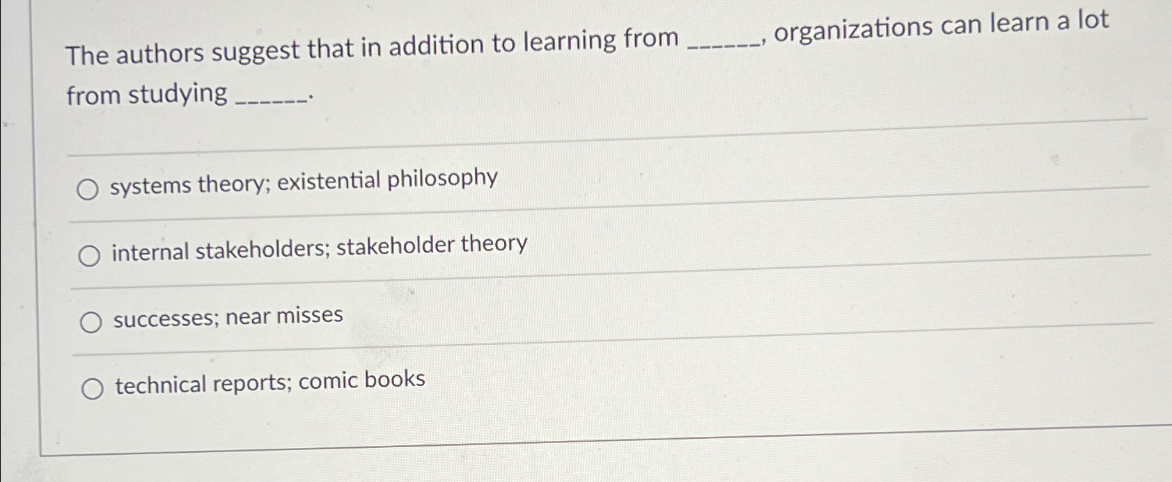 Solved The authors suggest that in addition to learning from | Chegg.com