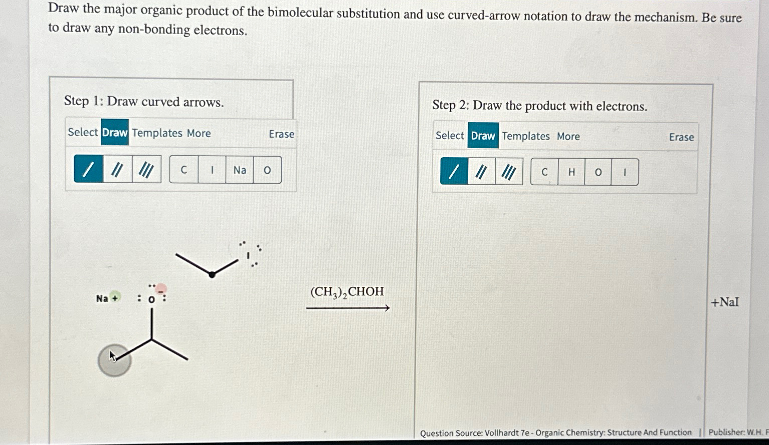 Solved Draw the major organic product of the bimolecular | Chegg.com