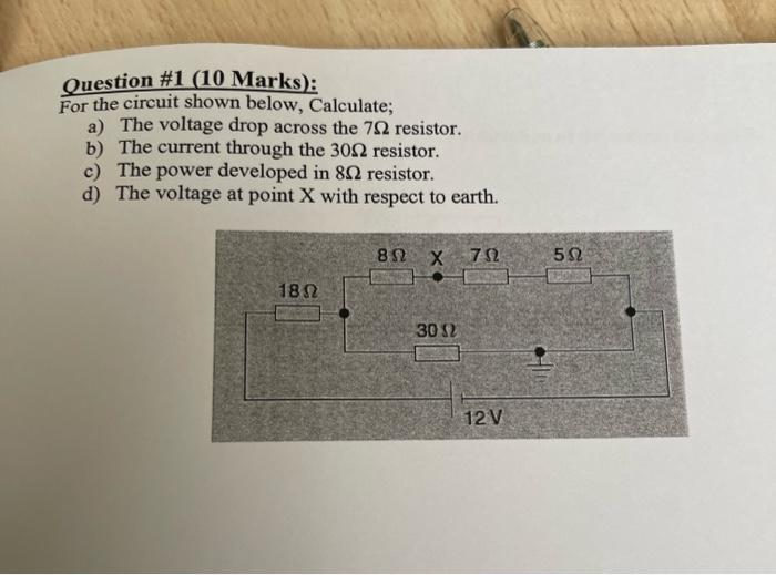 Solved Question #1 (10 Marks): For the circuit shown below, | Chegg.com