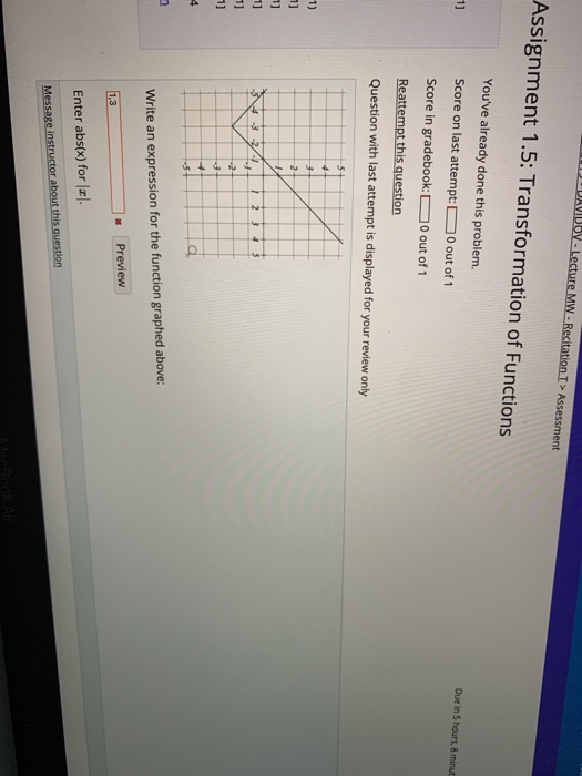 Solved ment 1.5: Transformation of Functions Due in 5 hours, | Chegg.com