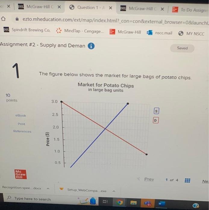 Solved The Figure Below Shows The Market For Large Bags Of | Chegg.com