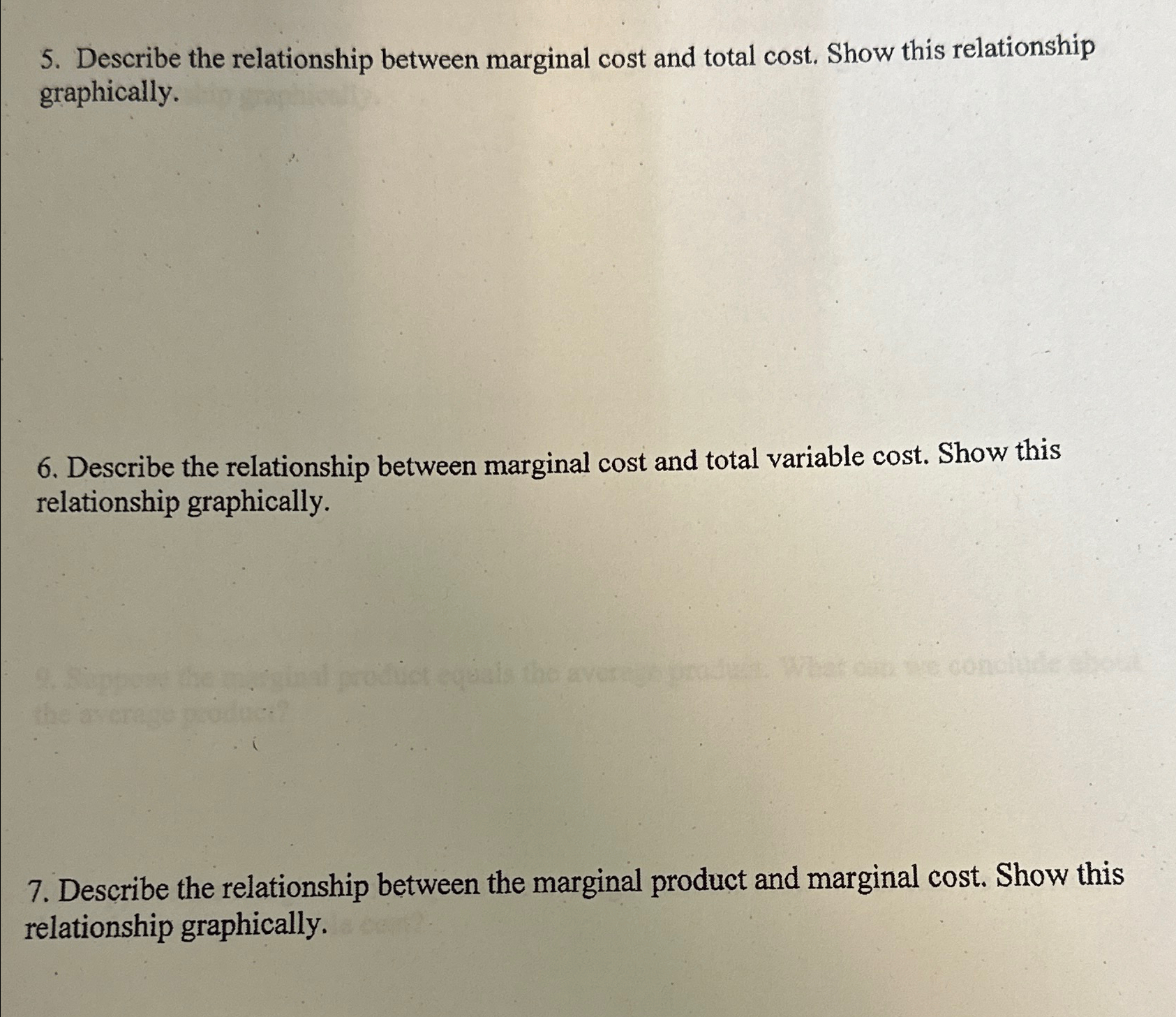 Solved Describe the relationship between marginal cost and | Chegg.com