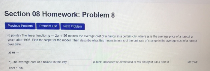 Solved Section 08 Homework: Problem 8 Previous Problem | Chegg.com