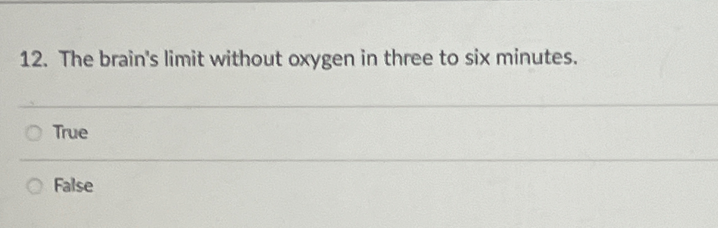 Solved The brain's limit without oxygen in three to six | Chegg.com