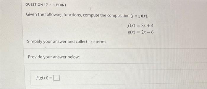 Solved Given the following functions, compute the | Chegg.com