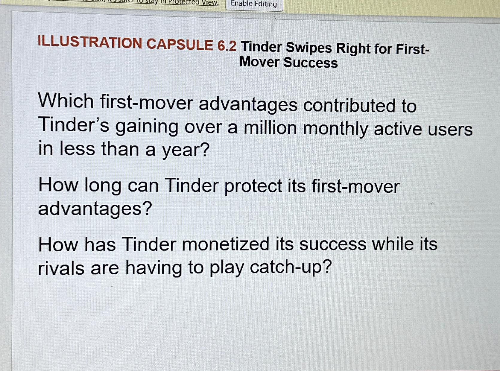 Solved ILLUSTRATION CAPSULE 6.2 ﻿Tinder Swipes Right for