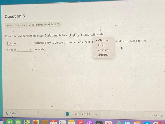 Solved Question 6 Status: Not yet answered Points possible: | Chegg.com