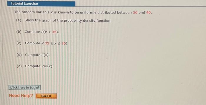 Solved The uniform probability density function for the | Chegg.com